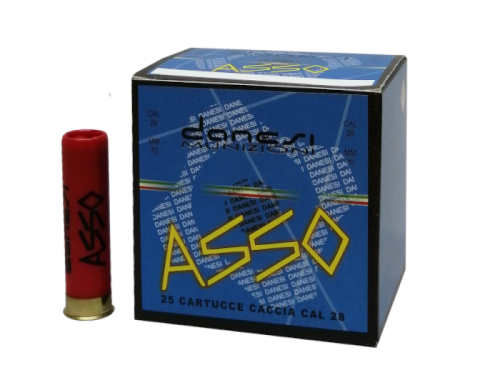 calibro 28 cartucce caccia asso bior 24g danesi
